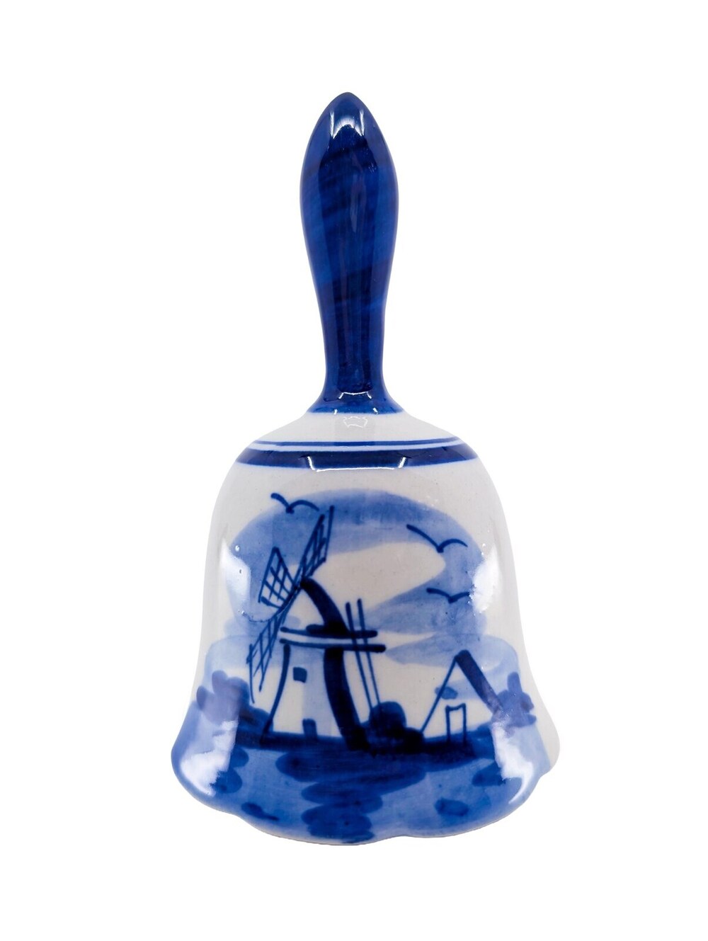 Vintage Royal Delft Blue Windmill Hand Painted Porcelain Bell